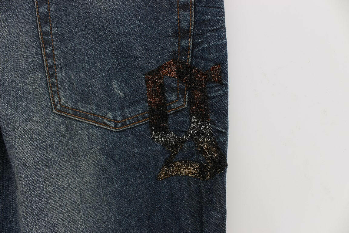 John Galliano Blue Wash Cotton Blend Slim Fit Jeans -   -  John Galliano.