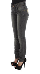 John Galliano Gray Wash Cotton Blend Slim Fit Stretch Jeans -   -  John Galliano.