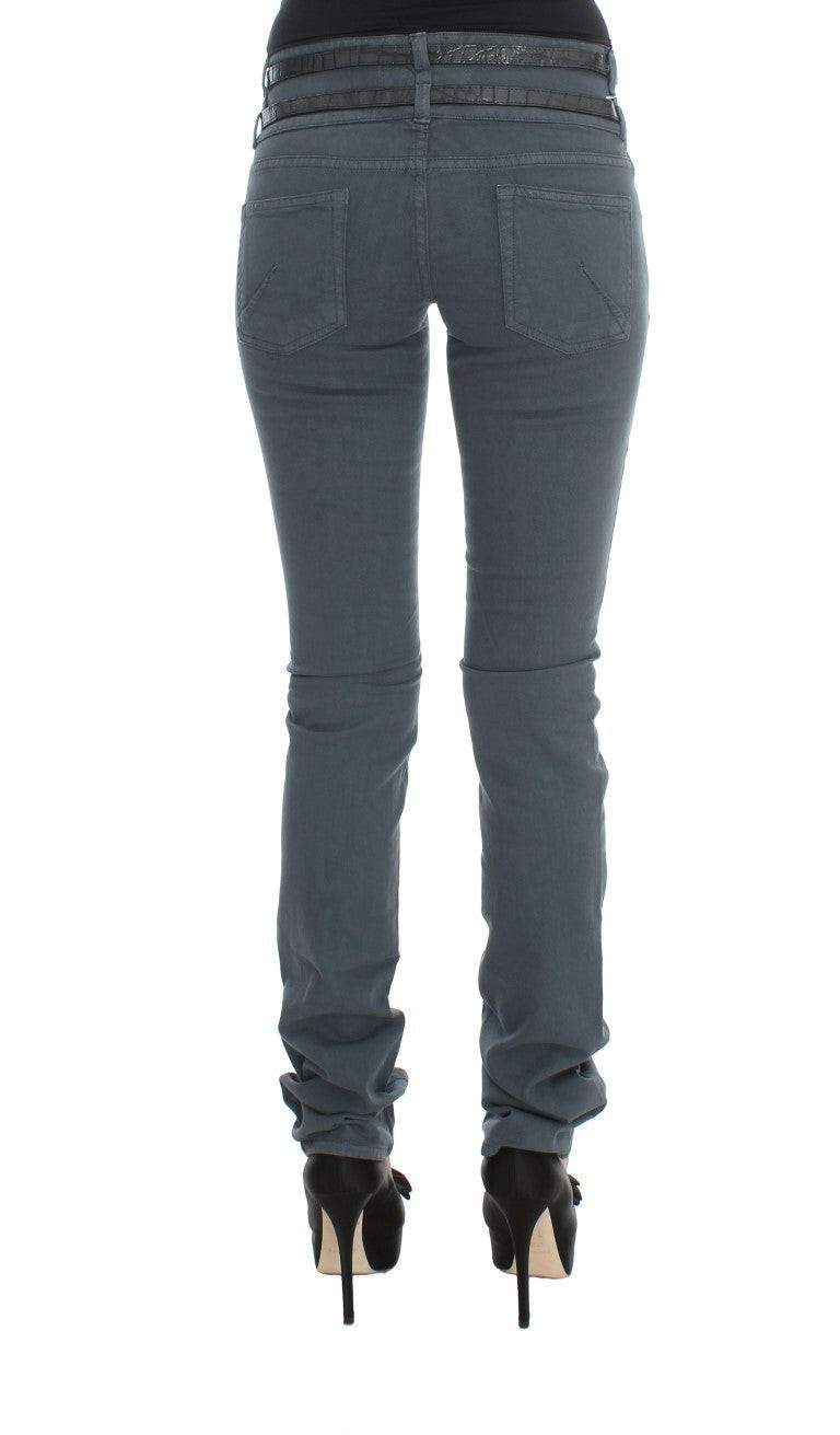 John Galliano Blue Cotton Blend Slim Fit High Waist Jeans -   -  John Galliano.
