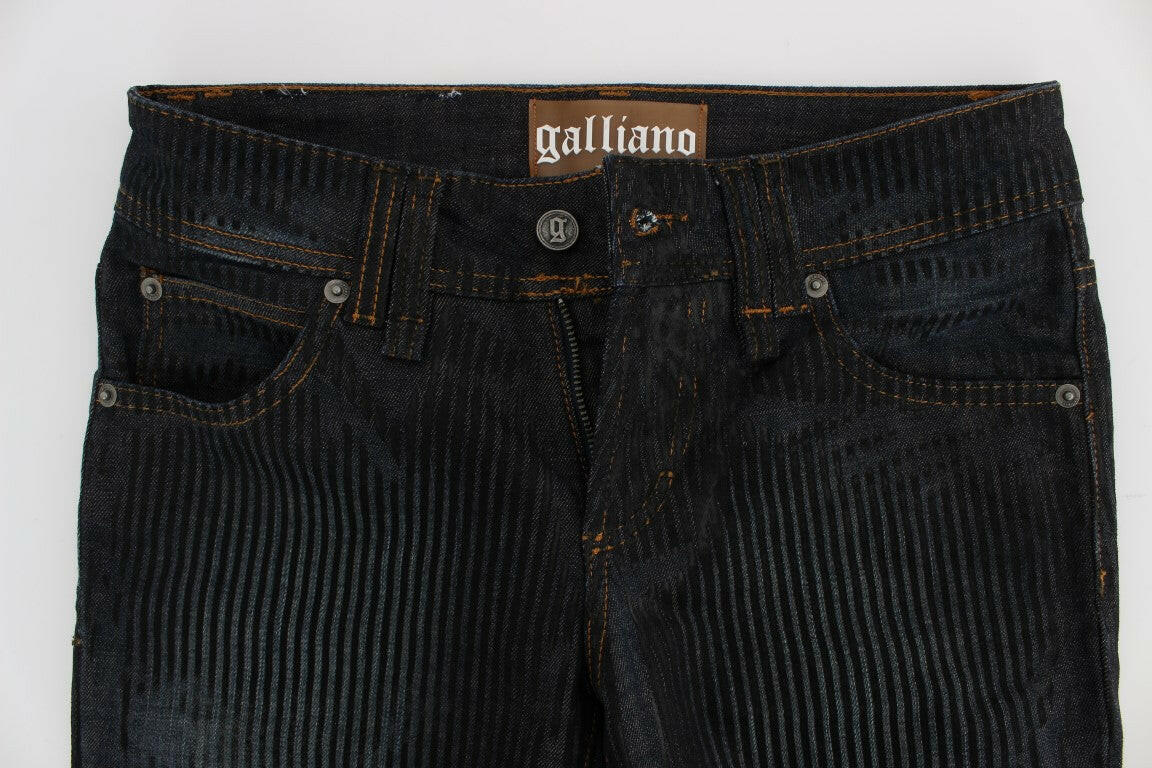 John Galliano Blue Wash Cotton Blend Slim Fit Bootcut Jeans -   -  John Galliano.