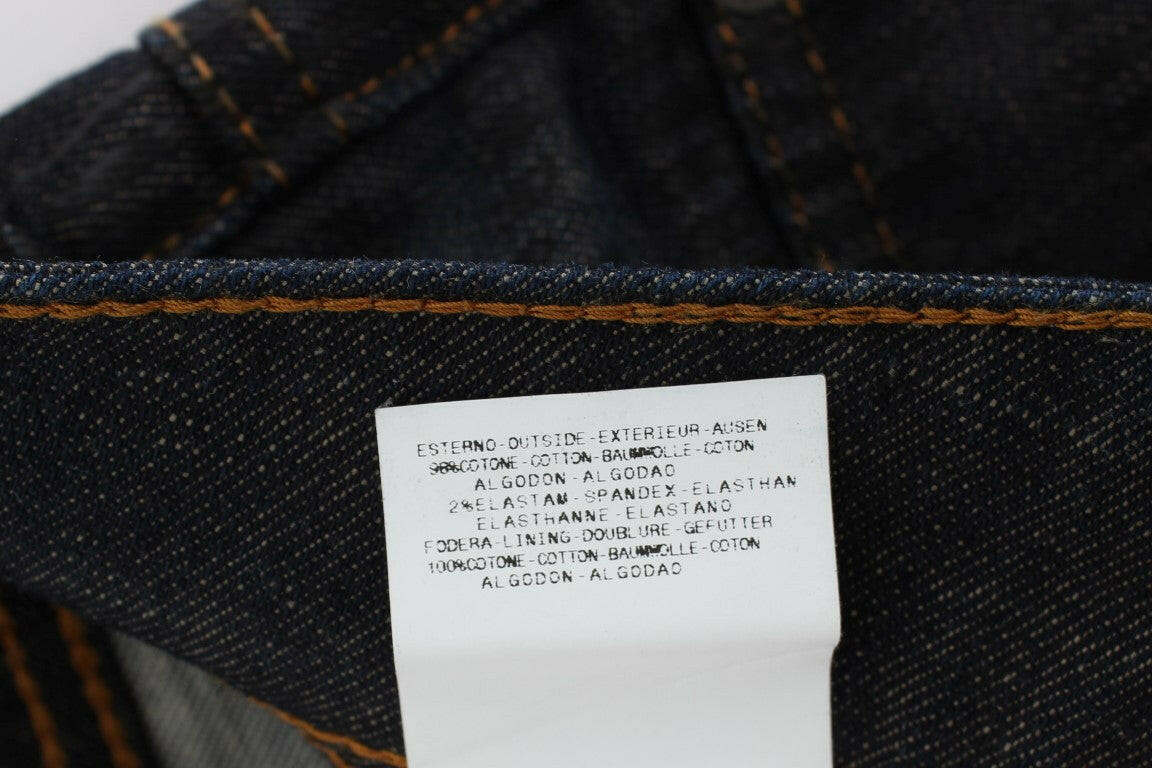 John Galliano Blue Wash Cotton Blend Slim Fit Bootcut Jeans -   -  John Galliano.