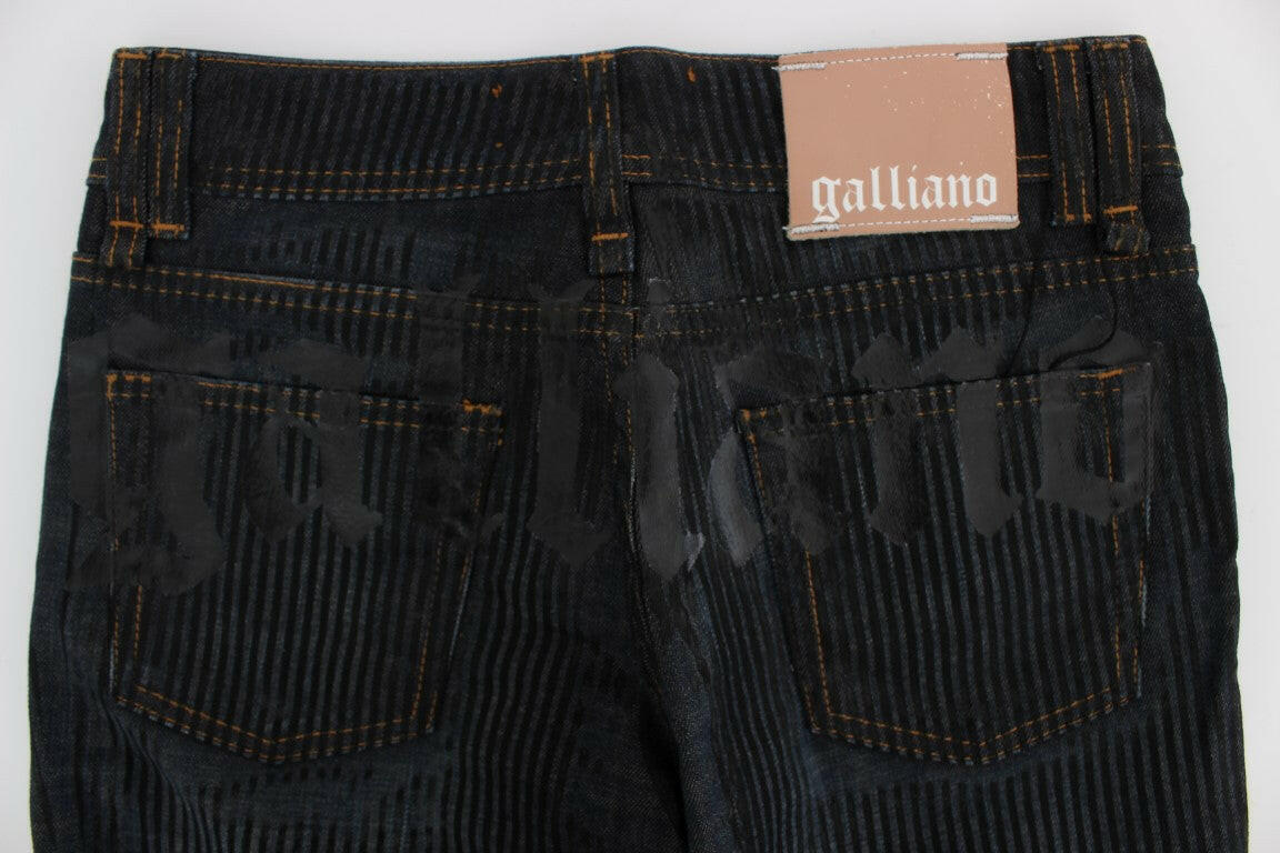John Galliano Blue Wash Cotton Blend Slim Fit Bootcut Jeans -   -  John Galliano.