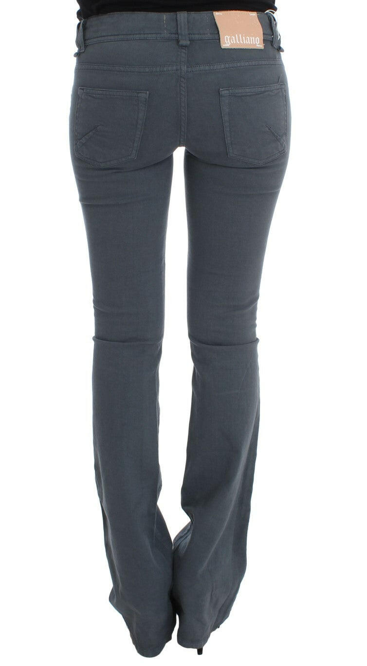 John Galliano Blue Cotton Blend Slim Fit Bootcut Jeans -   -  John Galliano.