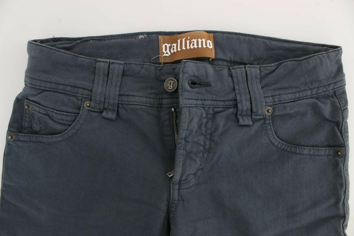John Galliano Blue Cotton Blend Slim Fit Bootcut Jeans -   -  John Galliano.