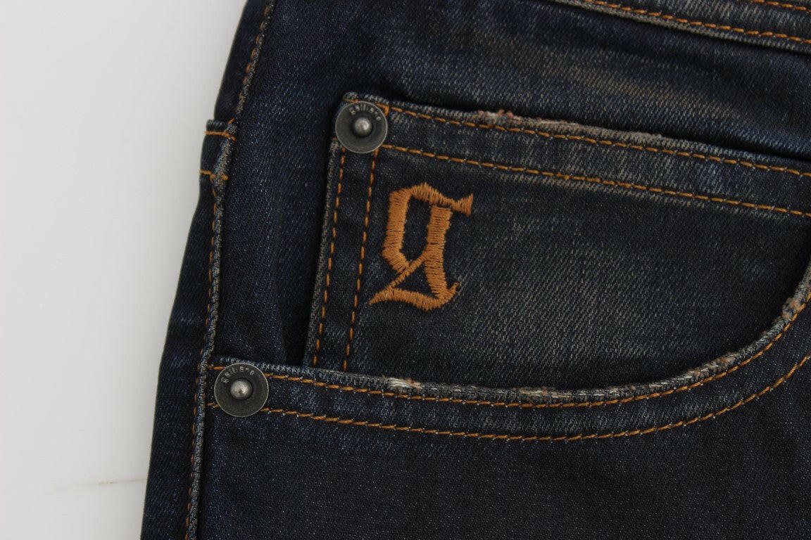 John Galliano Blue Wash Cotton Blend Boyfriend Fit Jeans -   -  John Galliano.