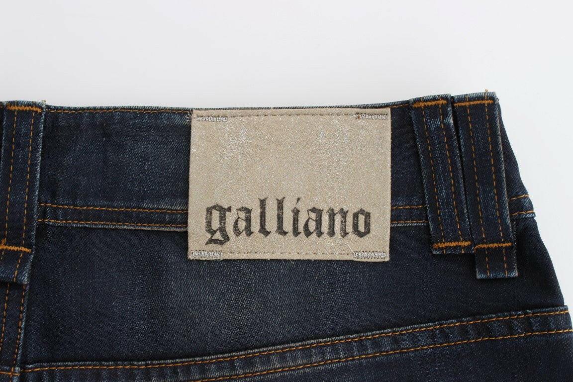 John Galliano Blue Wash Cotton Blend Boyfriend Fit Jeans -   -  John Galliano.