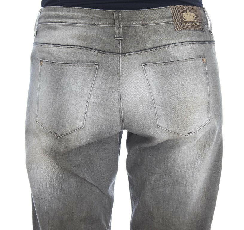 Ermanno Scervino Gray Cotton Blend Loose Fit Boyfriend Jeans -   -  Ermanno Scervino.