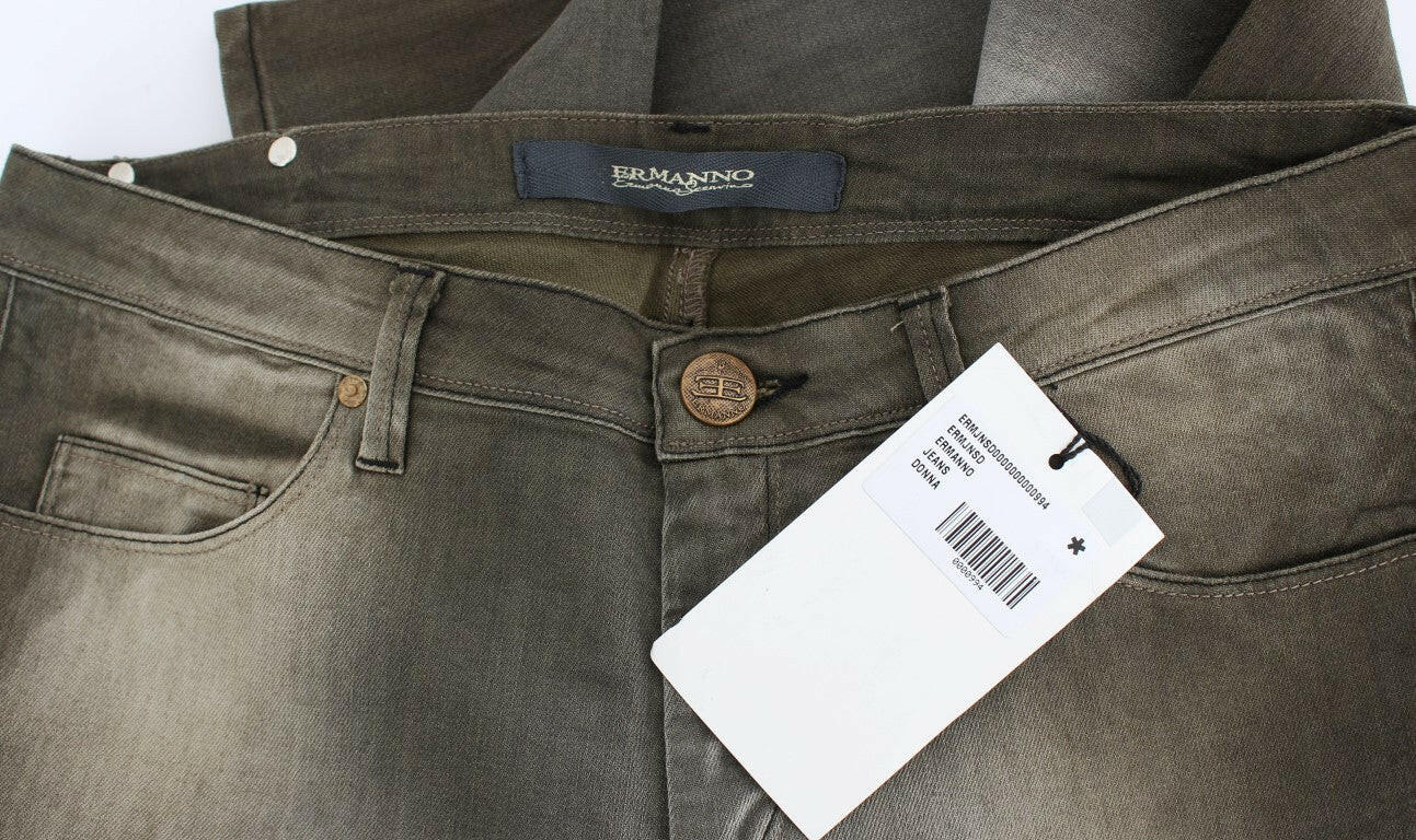 Ermanno Scervino Gray Cotton Blend Loose Fit Boyfriend Jeans -   -  Ermanno Scervino.