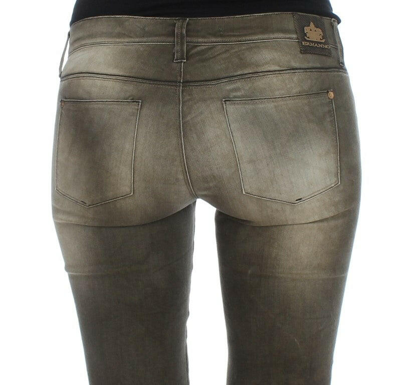 Ermanno Scervino Gray Wash Cotton Blend Slim Fit Jeans -   -  Ermanno Scervino.