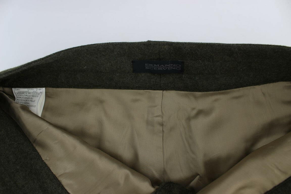 Ermanno Scervino Green Wool Blend Loose Fit Cargo Pants -   -  Ermanno Scervino.