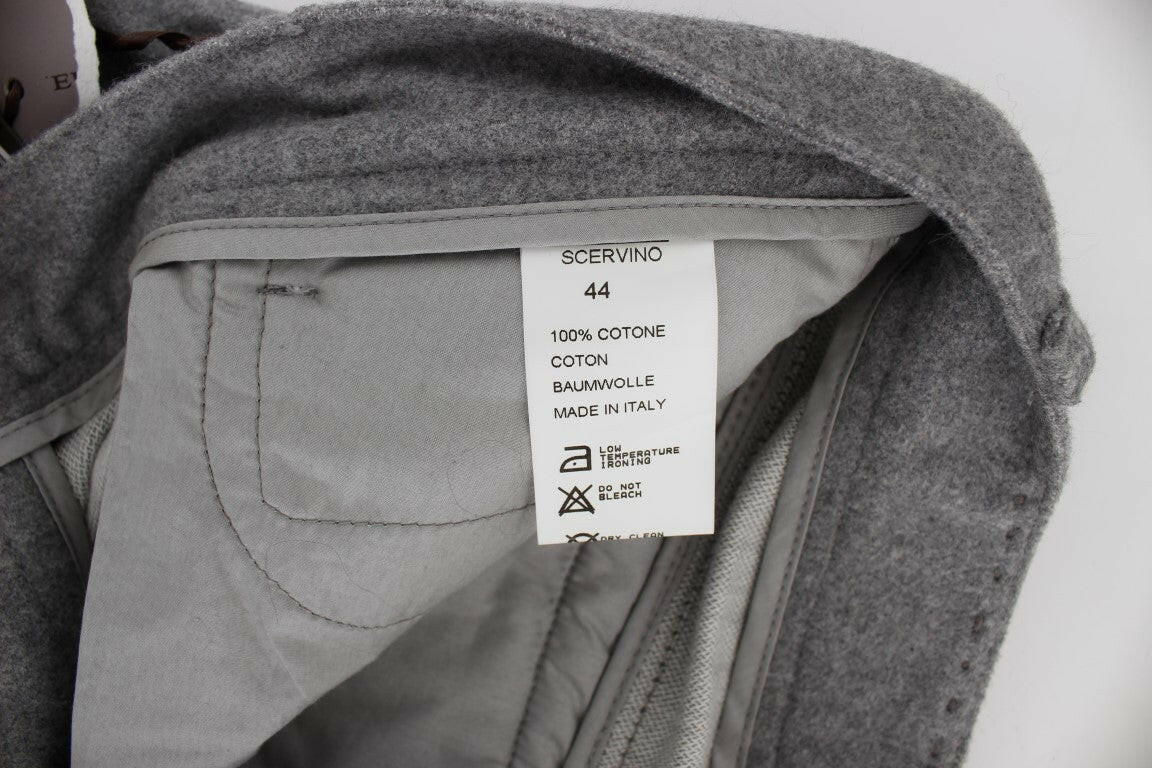 Ermanno Scervino Gray Cotton Straight Fit Casual Pants -   -  Ermanno Scervino.