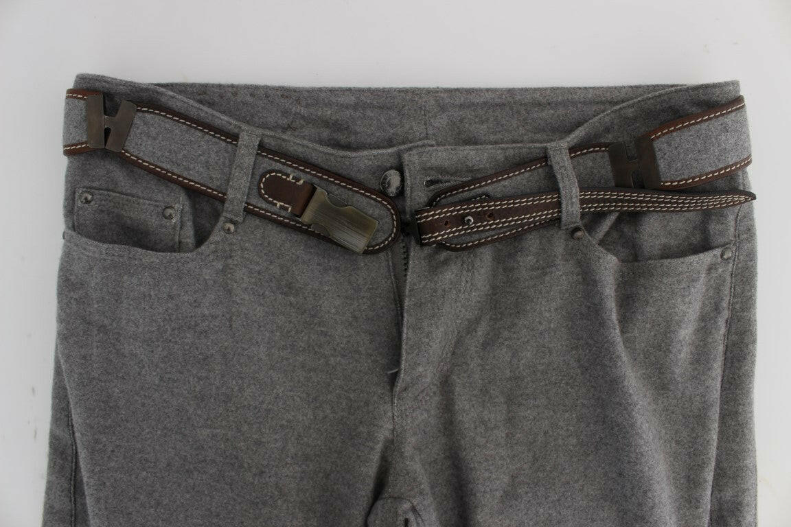 Ermanno Scervino Gray Cotton Slim Fit Casual Bootcut Pants -   -  Ermanno Scervino.