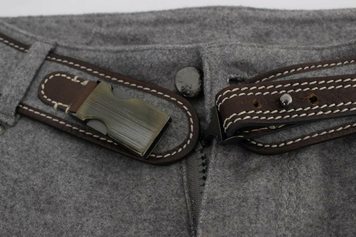 Ermanno Scervino Gray Cotton Slim Fit Casual Bootcut Pants -   -  Ermanno Scervino.