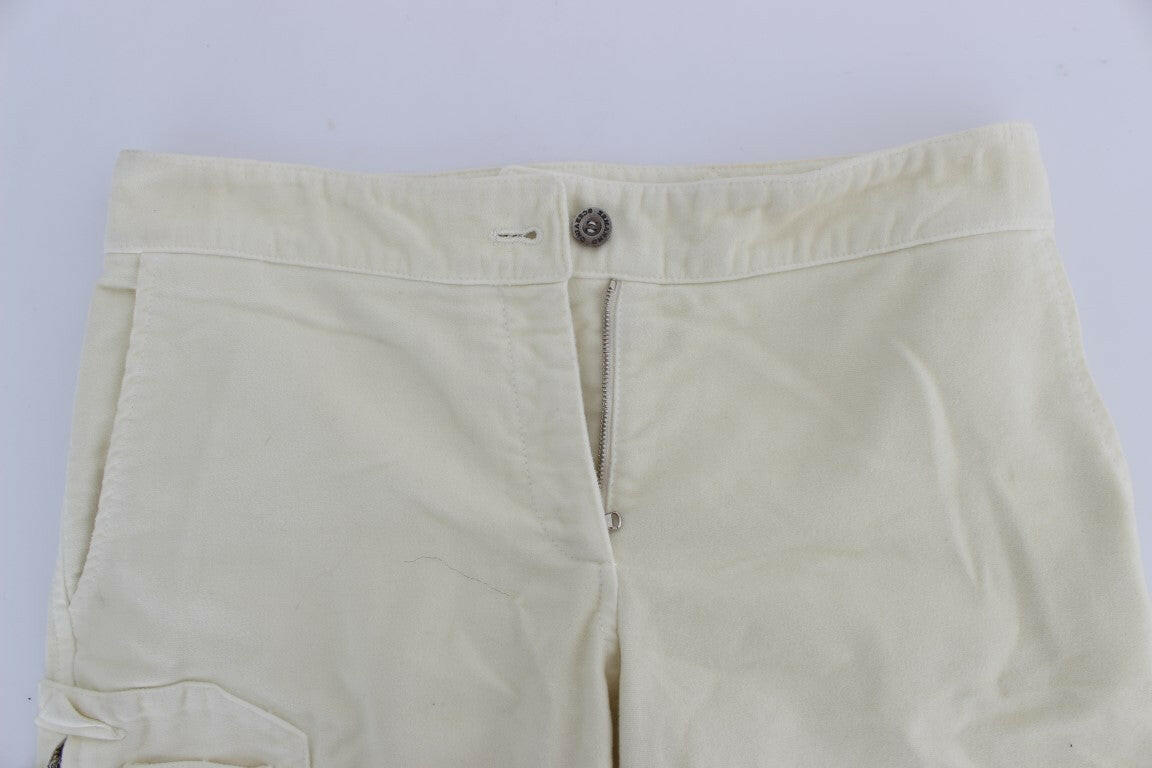 Ermanno Scervino Beige Cotton Capri Cropped Cargo Pants -   -  Ermanno Scervino.