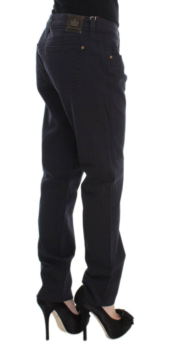Ermanno Scervino Blue Cotton Blend Casual Fit Pants -   -  Ermanno Scervino.