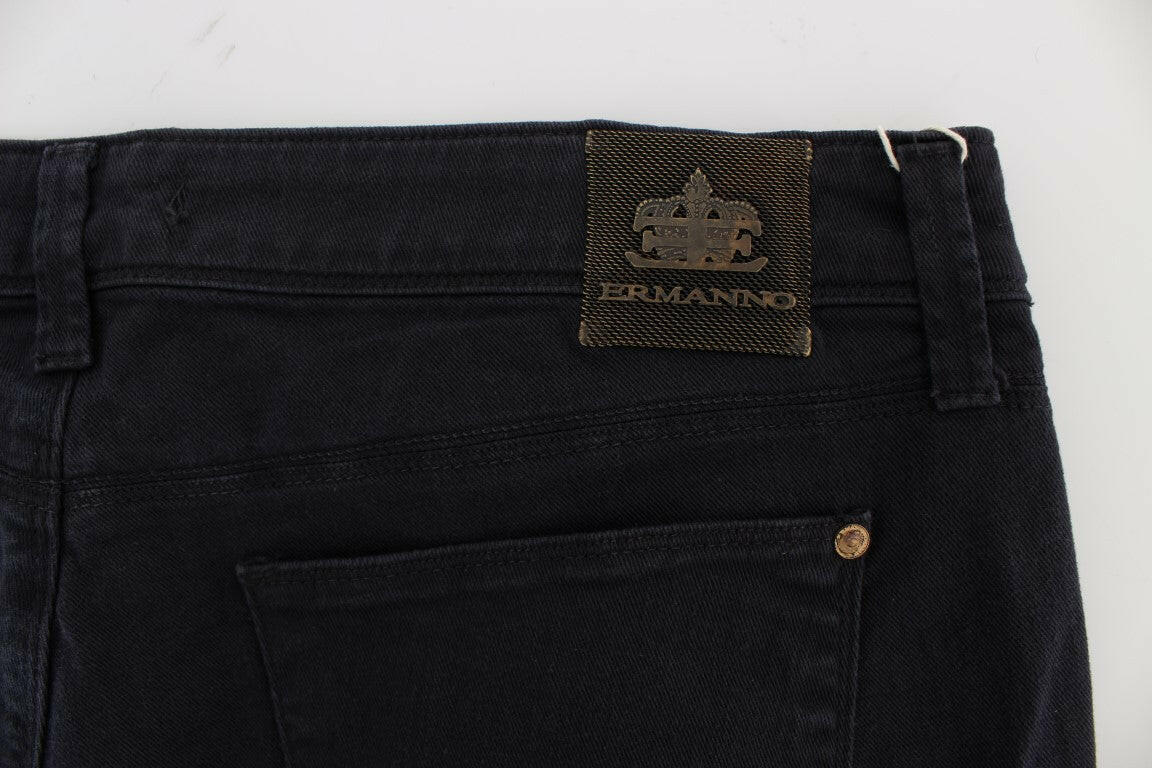 Ermanno Scervino Blue Cotton Blend Casual Fit Pants -   -  Ermanno Scervino.