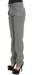Ermanno Scervino Black White Checkered Cotton Casual Pants -   -  Ermanno Scervino.