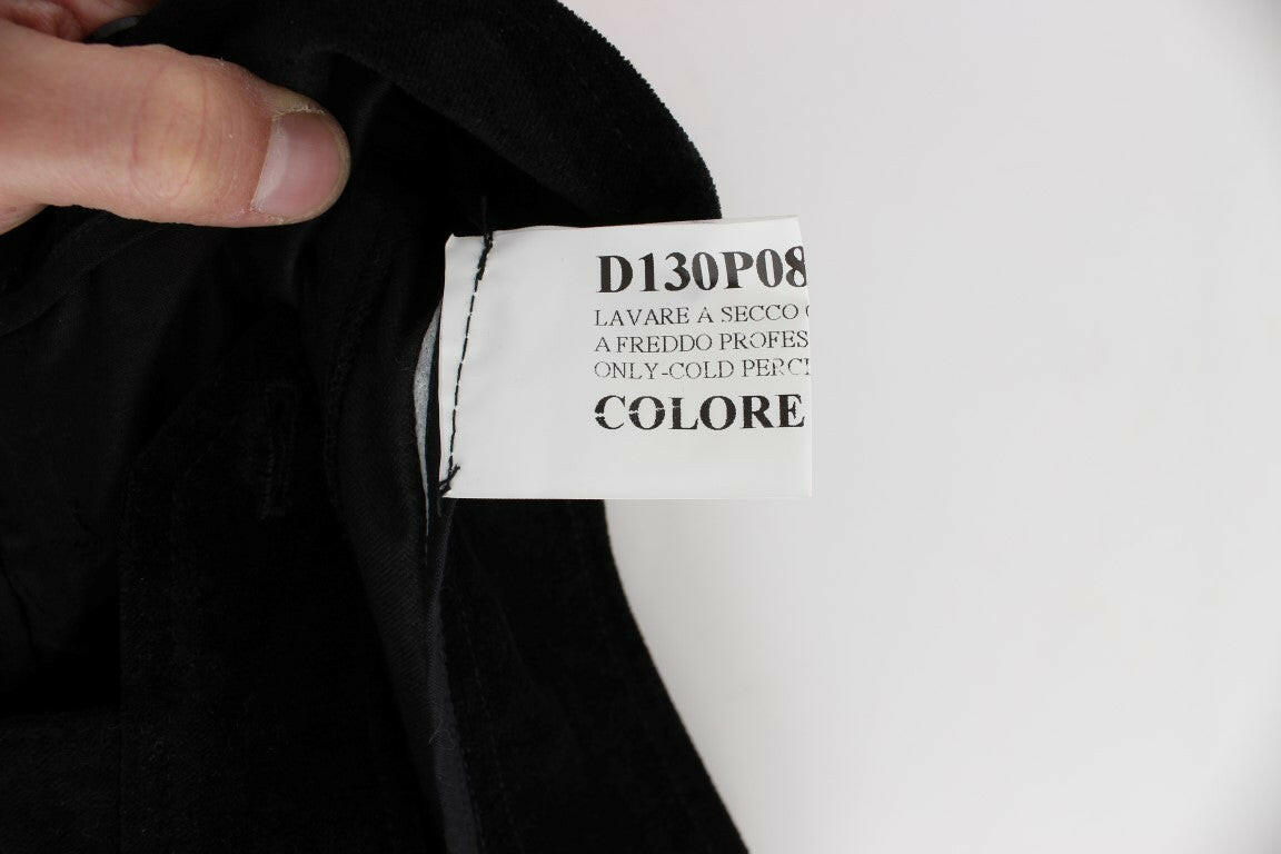Ermanno Scervino Black Velvet Cotton Capri Bootcut Pants -   -  Ermanno Scervino.