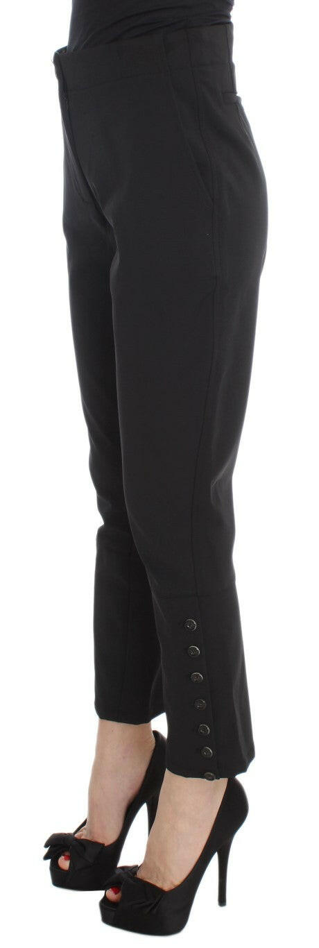 Ermanno Scervino Black Cotton Blend Capri Cropped Pants -   -  Ermanno Scervino.