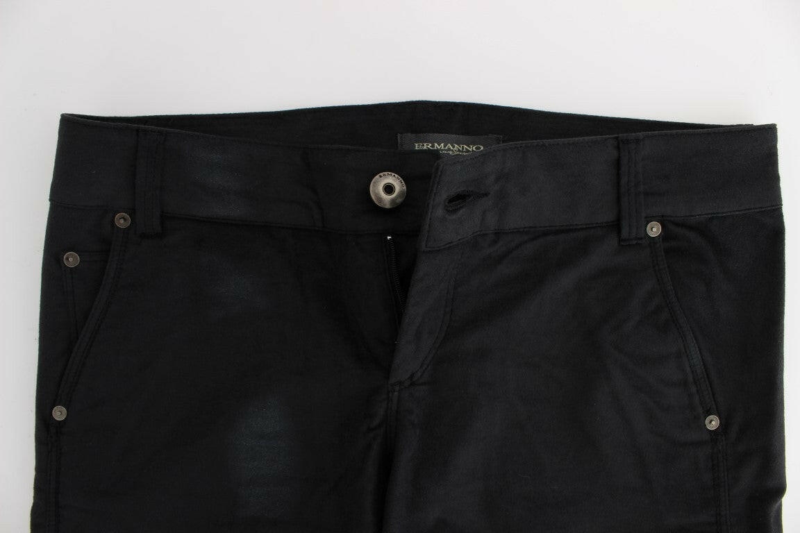 Ermanno Scervino Black Cotton Blend Regular Fit Pants -   -  Ermanno Scervino.