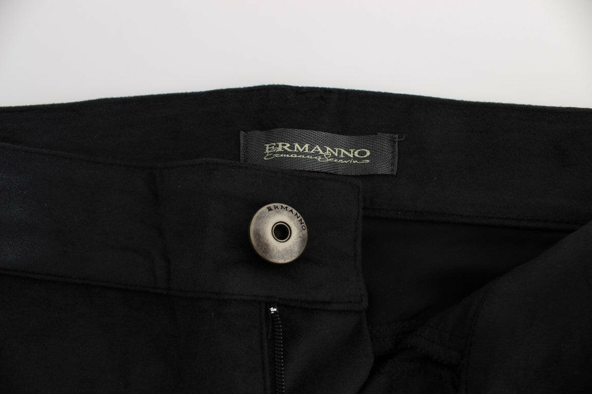 Ermanno Scervino Black Cotton Blend Regular Fit Pants -   -  Ermanno Scervino.