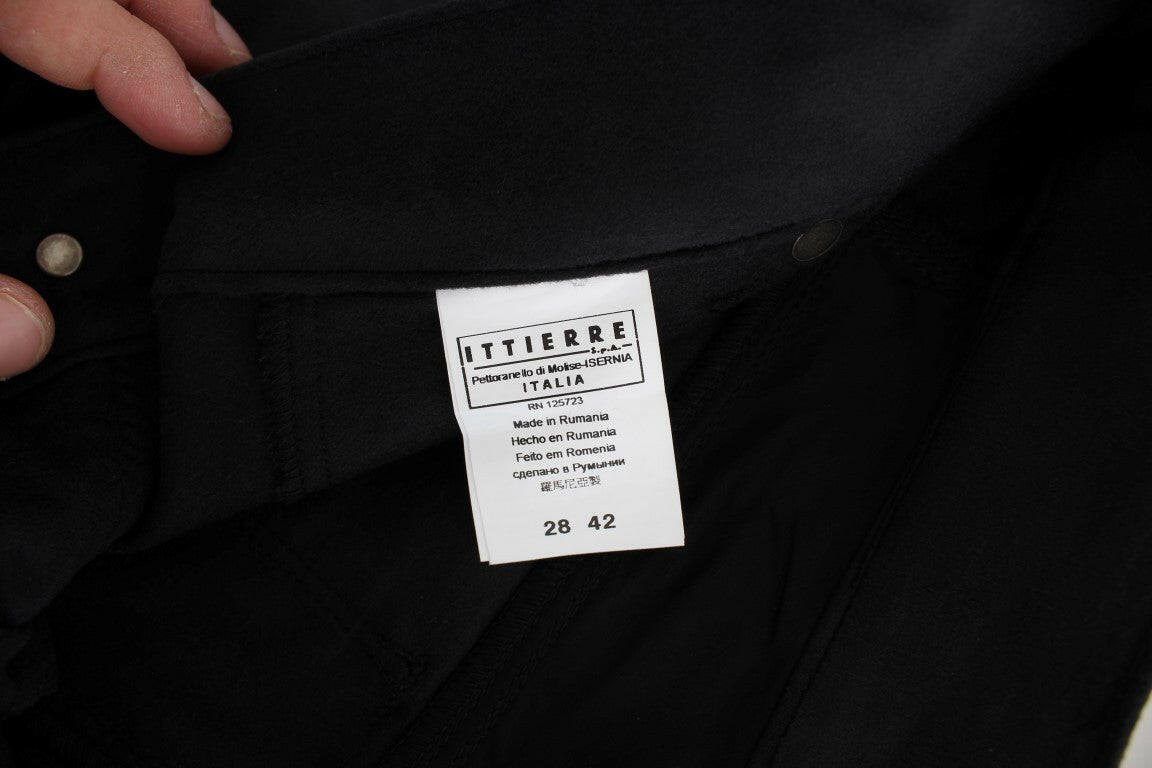 Ermanno Scervino Black Cotton Blend Regular Fit Pants -   -  Ermanno Scervino.