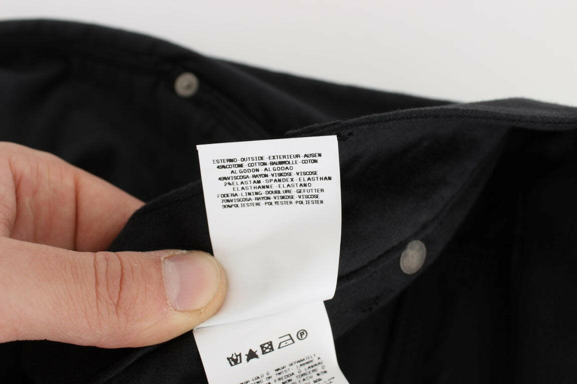 Ermanno Scervino Black Cotton Blend Regular Fit Pants -   -  Ermanno Scervino.