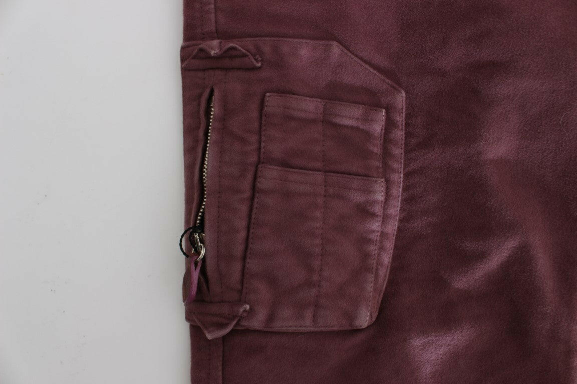 Ermanno Scervino Bordeaux Cotton Cropped Cargo Pants -   -  Ermanno Scervino.