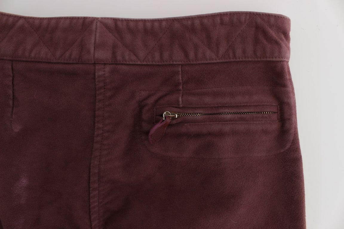 Ermanno Scervino Bordeaux Cotton Cropped Cargo Pants -   -  Ermanno Scervino.