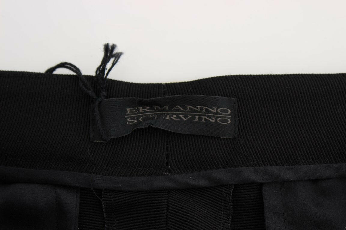 Ermanno Scervino Black Striped Cotton Blend Wide Legs Pants -   -  Ermanno Scervino.