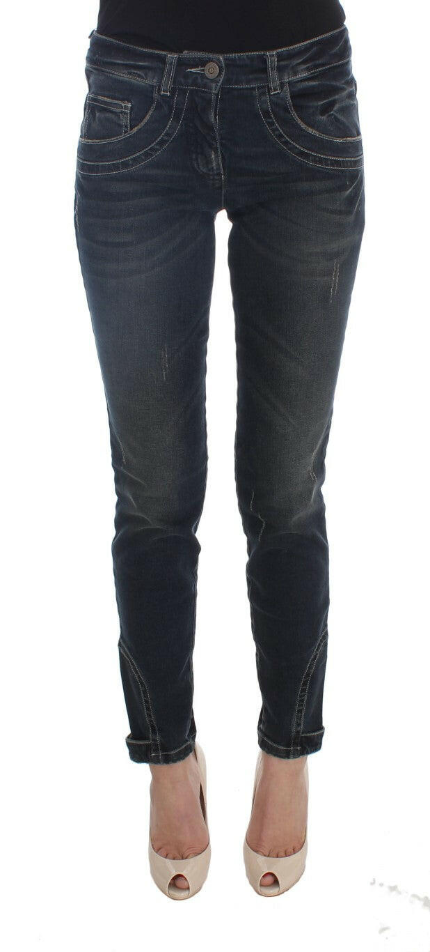 Ermanno Scervino Blue Cotton Blend Slim Fit Jeans -   -  Ermanno Scervino.