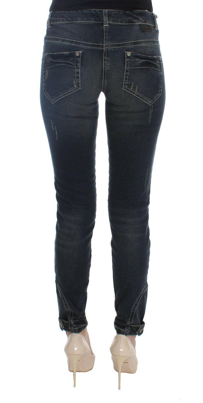 Ermanno Scervino Blue Cotton Blend Slim Fit Jeans -   -  Ermanno Scervino.