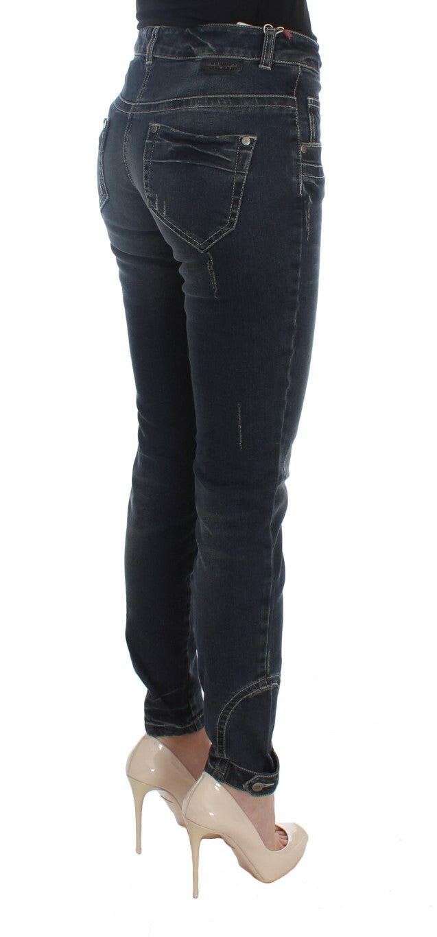 Ermanno Scervino Blue Cotton Blend Slim Fit Jeans -   -  Ermanno Scervino.