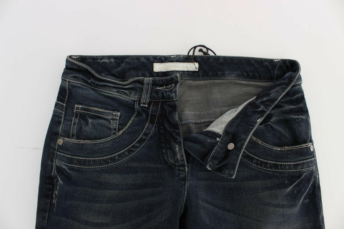Ermanno Scervino Blue Cotton Blend Slim Fit Jeans -   -  Ermanno Scervino.