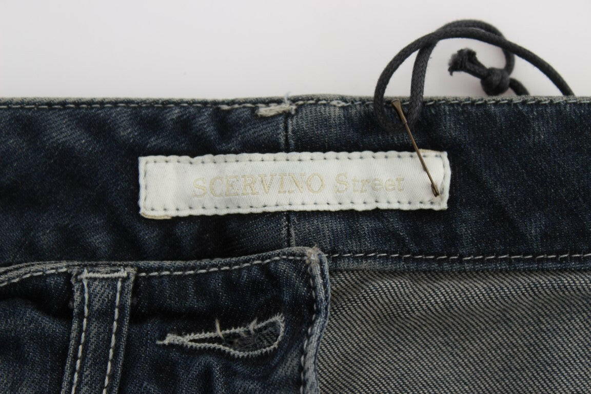 Ermanno Scervino Blue Cotton Blend Slim Fit Jeans -   -  Ermanno Scervino.
