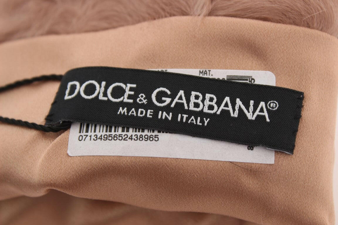 Dolce & Gabbana Beige Suede Xiangao Fur Elbow Gloves -   -  Dolce & Gabbana.