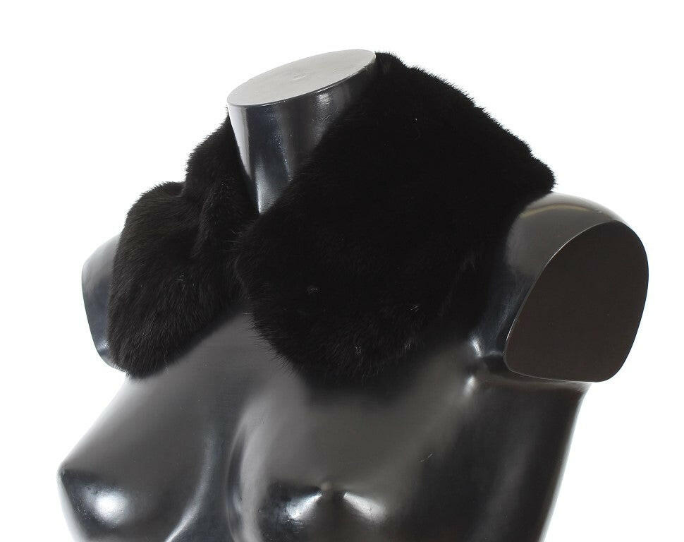 Dolce & Gabbana Black Mink Fur Shoulder Collar Scarf -   -  Dolce & Gabbana.