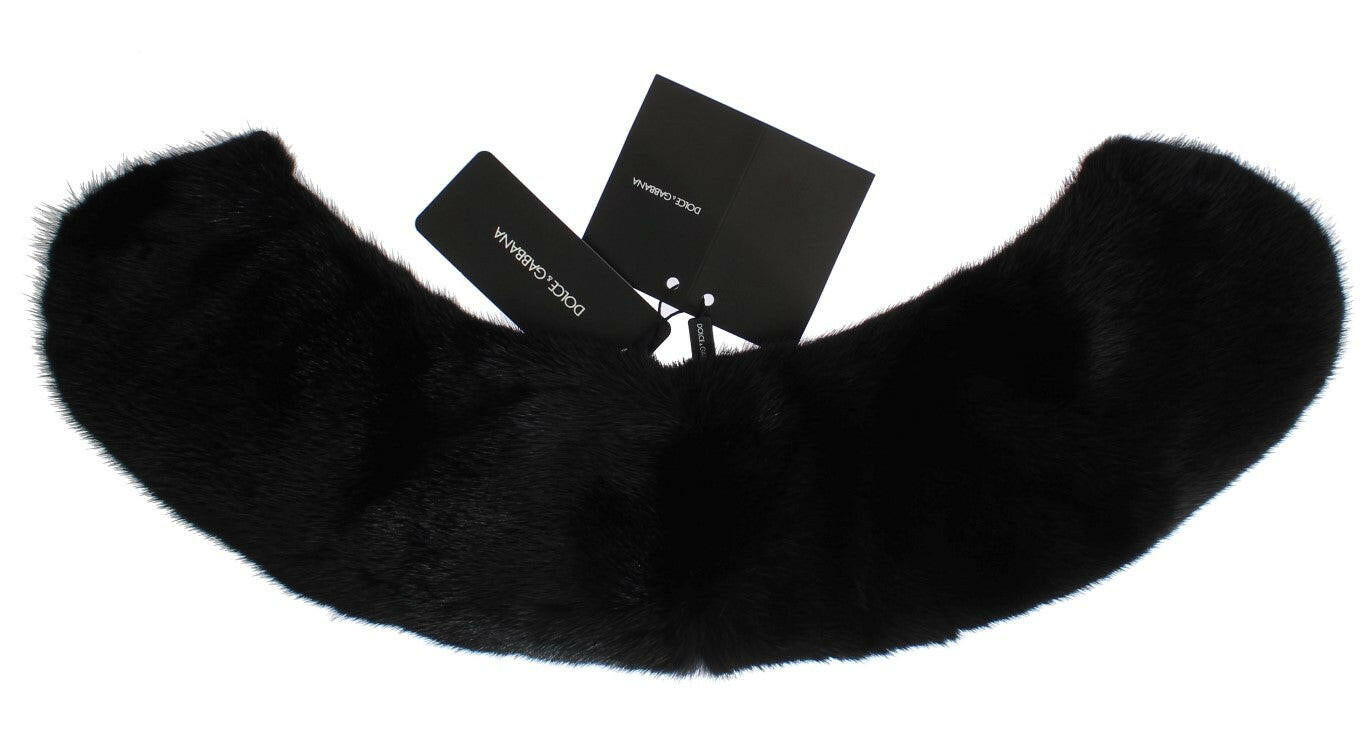 Dolce & Gabbana Black Mink Fur Shoulder Collar Scarf -   -  Dolce & Gabbana.