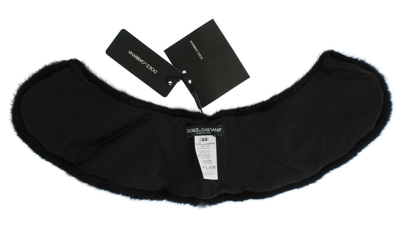 Dolce & Gabbana Black Mink Fur Shoulder Collar Scarf -   -  Dolce & Gabbana.