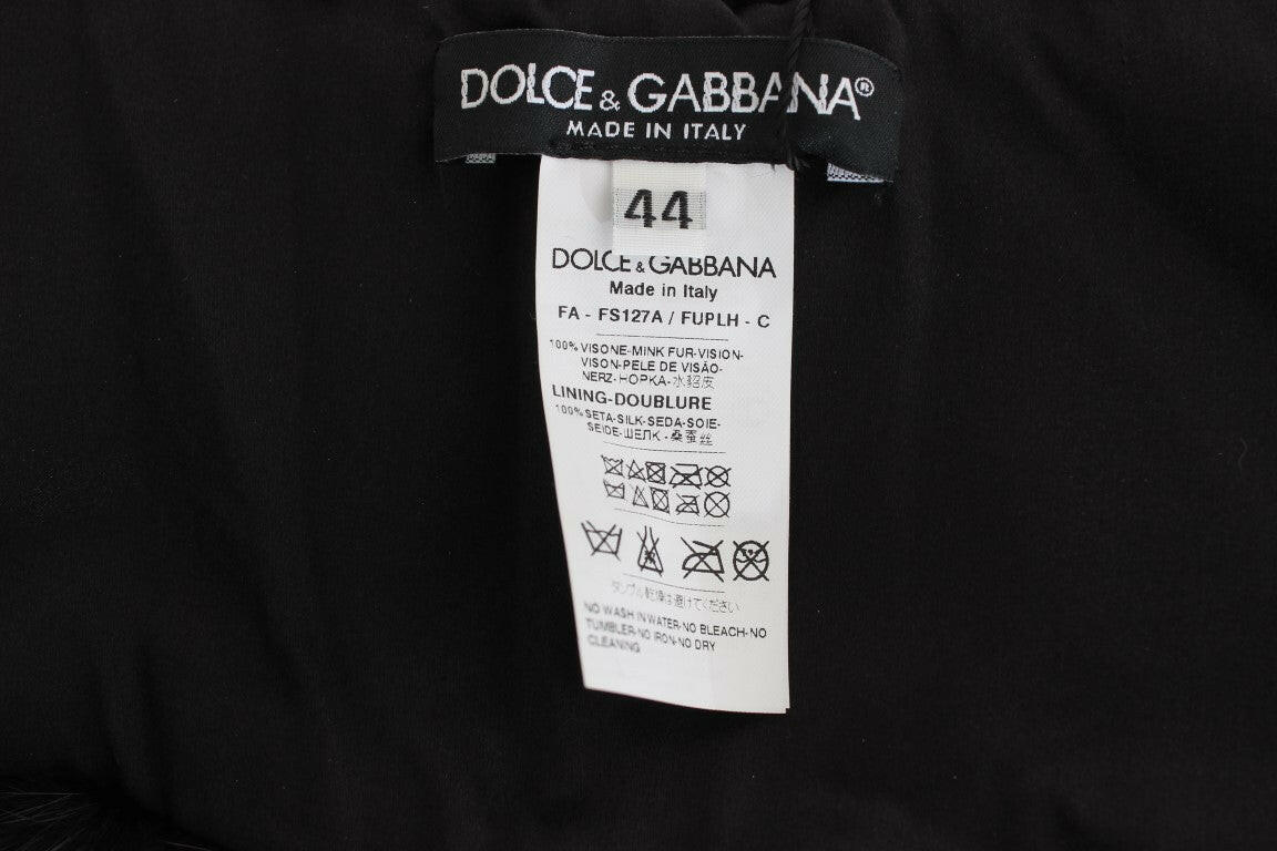 Dolce & Gabbana Black Mink Fur Shoulder Collar Scarf -   -  Dolce & Gabbana.