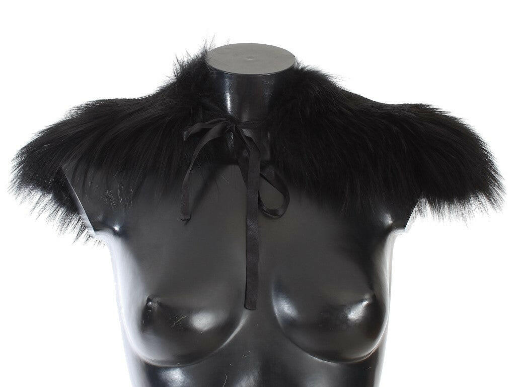 Dolce & Gabbana Black Fox Fur Collar Scarf -   -  Dolce & Gabbana.