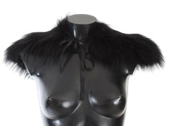 Dolce & Gabbana Black Fox Fur Collar Scarf -   -  Dolce & Gabbana.