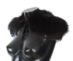 Dolce & Gabbana Black Fox Fur Collar Scarf -   -  Dolce & Gabbana.
