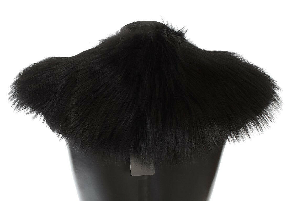 Dolce & Gabbana Black Fox Fur Collar Scarf -   -  Dolce & Gabbana.