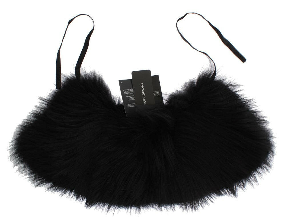 Dolce & Gabbana Black Fox Fur Collar Scarf -   -  Dolce & Gabbana.