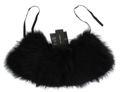 Dolce & Gabbana Black Fox Fur Collar Scarf -   -  Dolce & Gabbana.