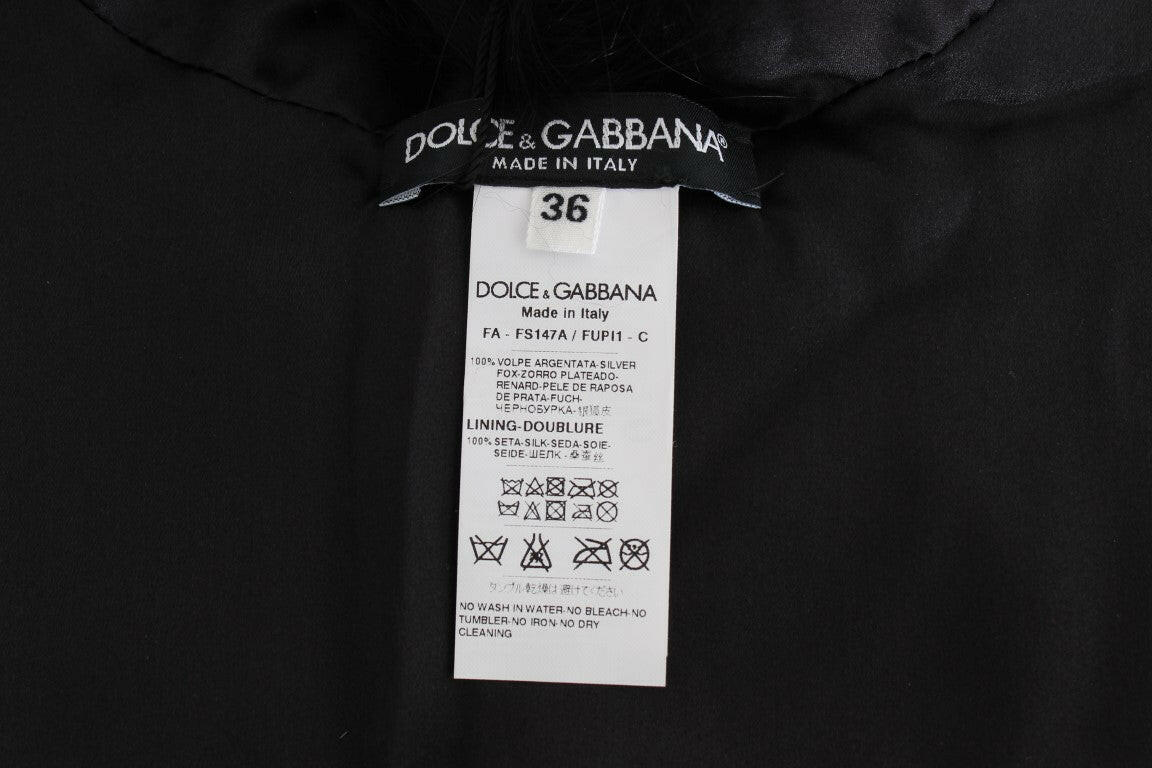 Dolce & Gabbana Black Fox Fur Collar Scarf -   -  Dolce & Gabbana.