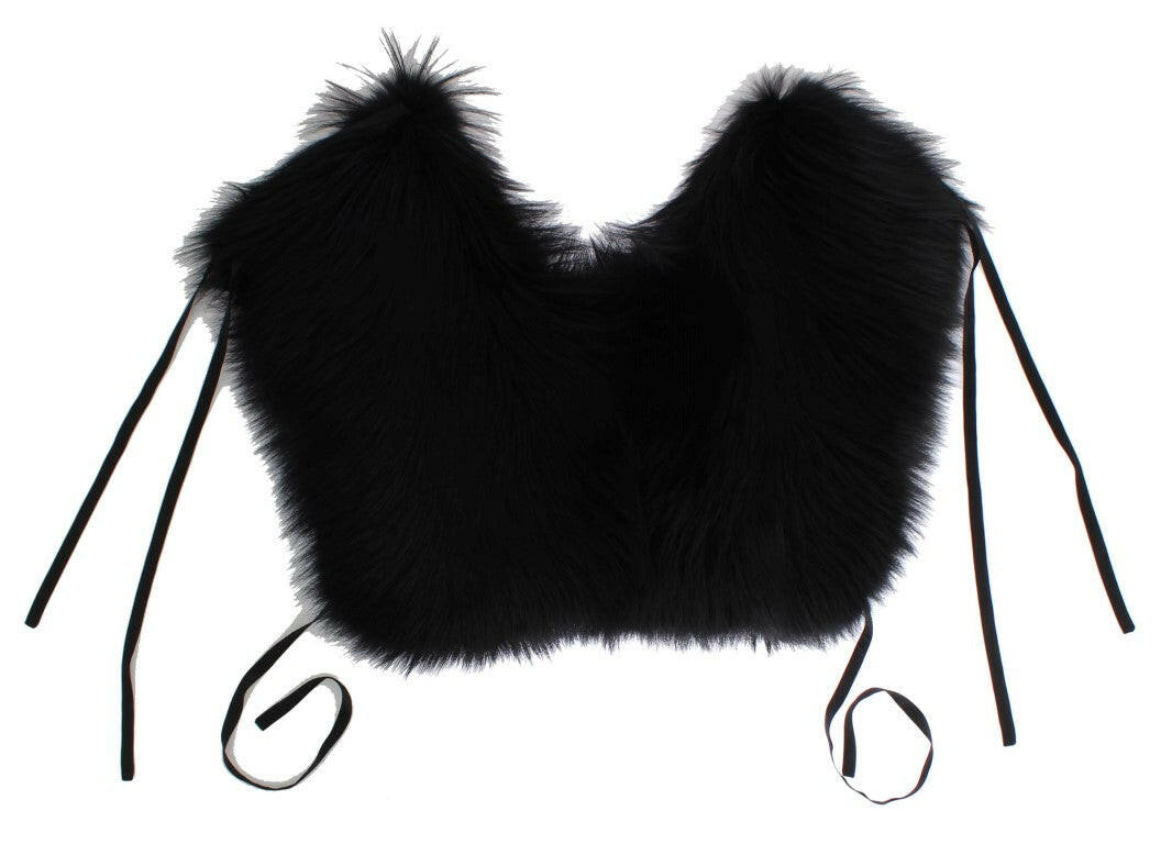 Dolce & Gabbana Black Fox Fur Shoulder Wrap Cover Collar Scarf -   -  Dolce & Gabbana.
