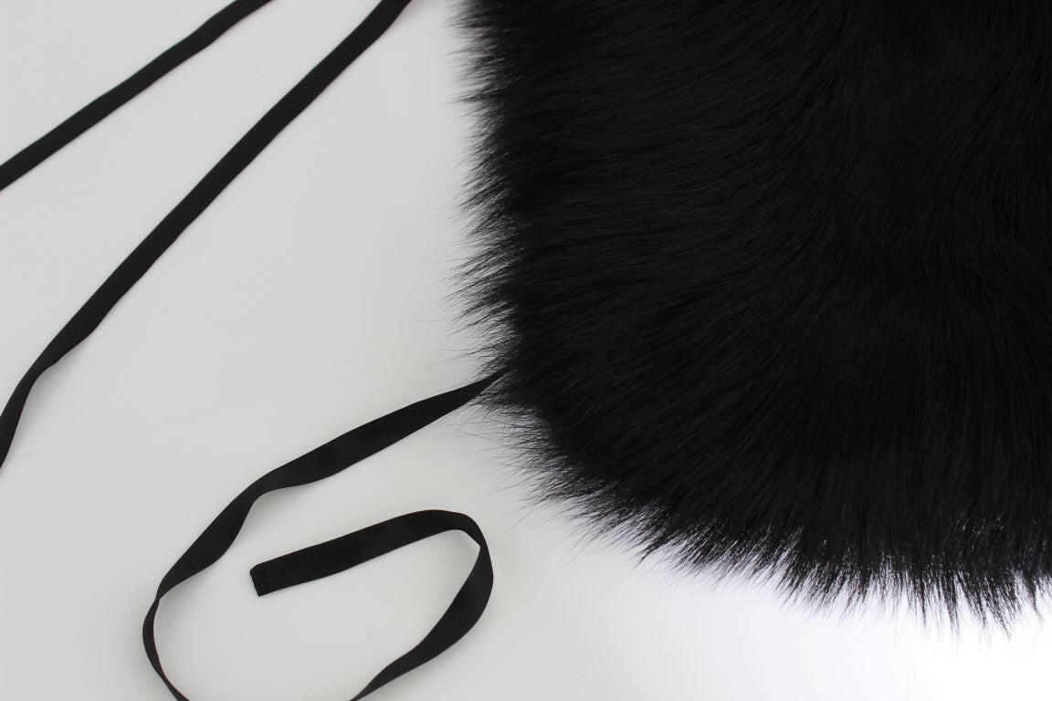 Dolce & Gabbana Black Fox Fur Shoulder Wrap Cover Collar Scarf -   -  Dolce & Gabbana.