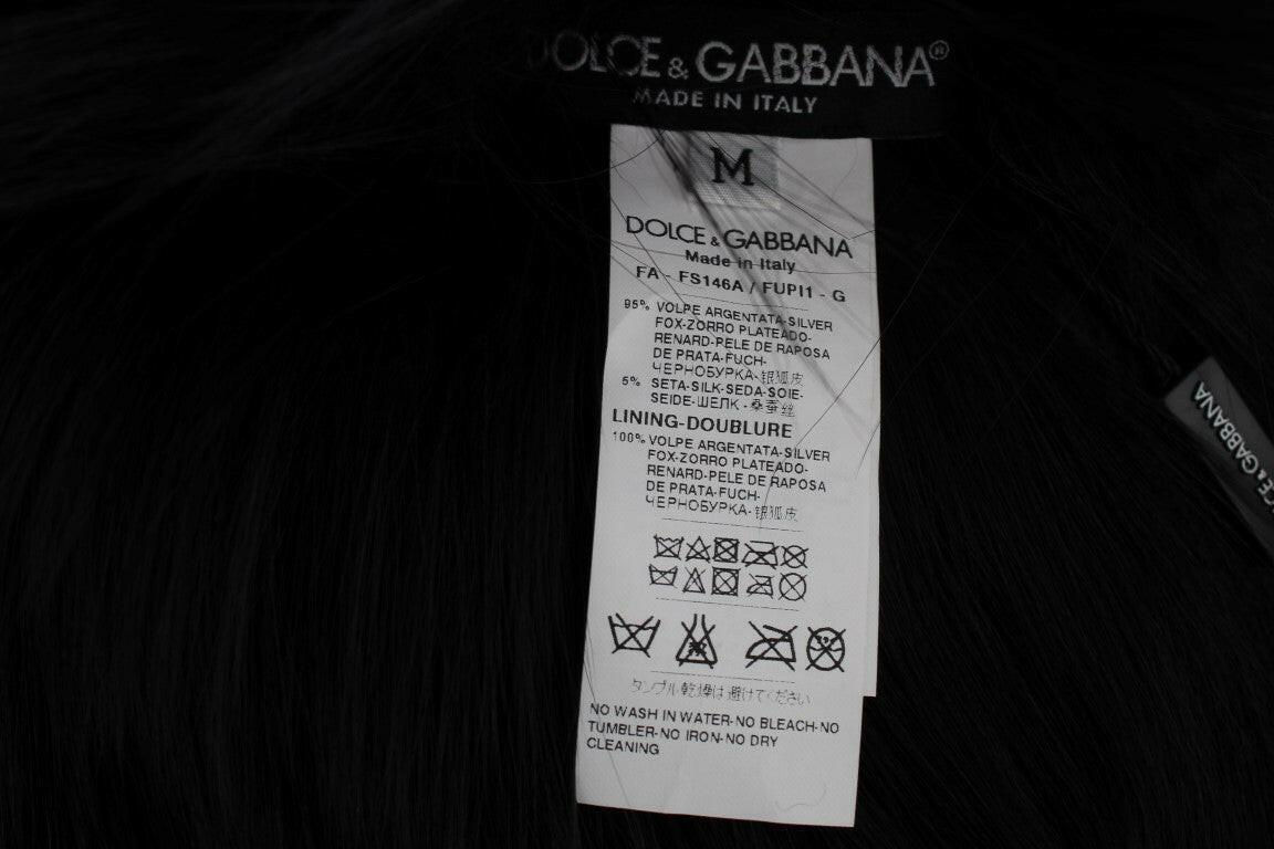 Dolce & Gabbana Black Fox Fur Shoulder Wrap Cover Collar Scarf -   -  Dolce & Gabbana.